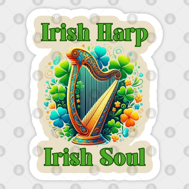 Irish Harp Sticker by BukovskyART